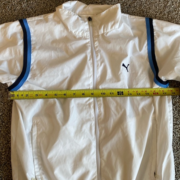 PUMA White Track Full Zip Windbreaker, Mock neck, Women’s size M - Picture 12 of 12